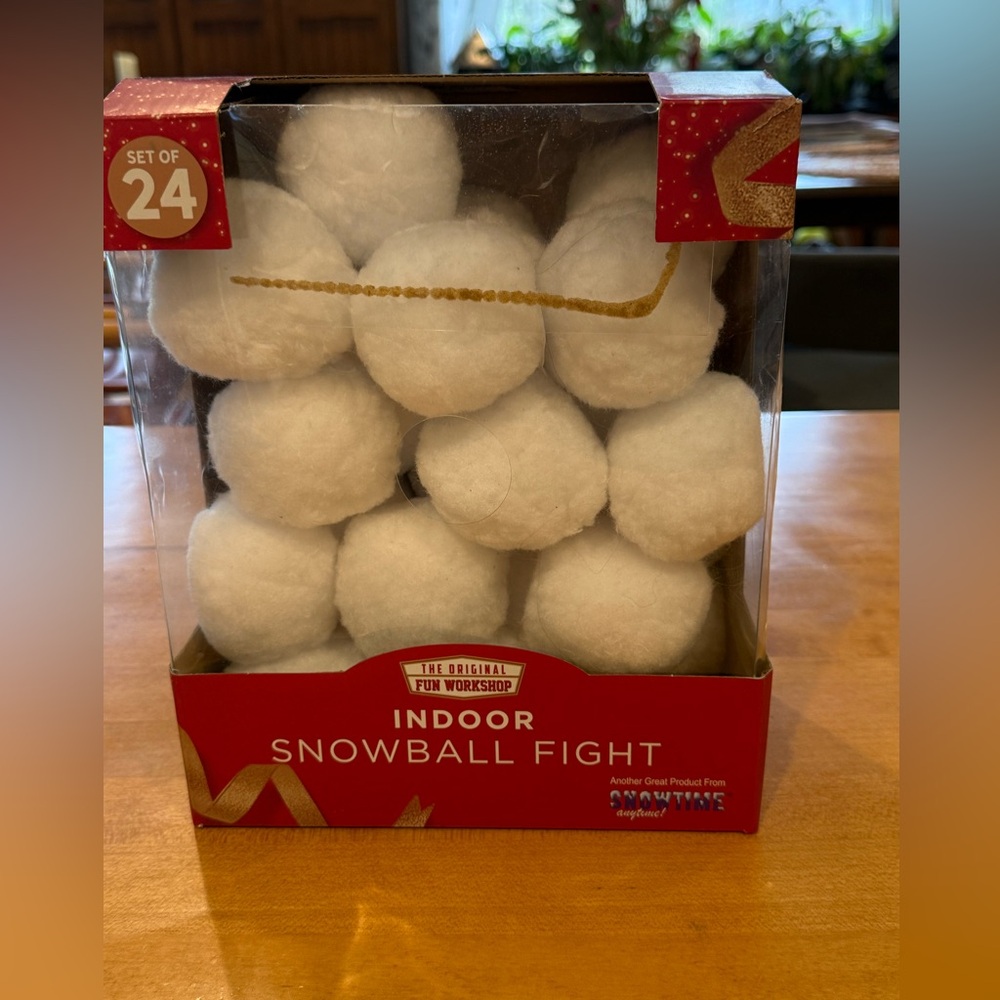 Indoor Snowball Fight Game Set of 24 Soft Plush Original Fun Workshop Holiday